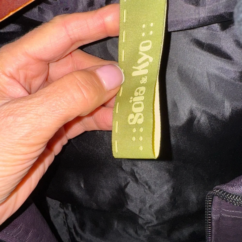 Soia & Kyo Dark purple Brown Bomber leather jacket size S in great condition - Picture 3 of 12